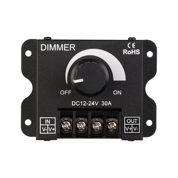 Tape Lights 24V Dimmer ON/OFF Switch w/Female and Male Connector PWM In-line Dimmer for Single Color LED Strip Lights TORCHSTAR DC 12V